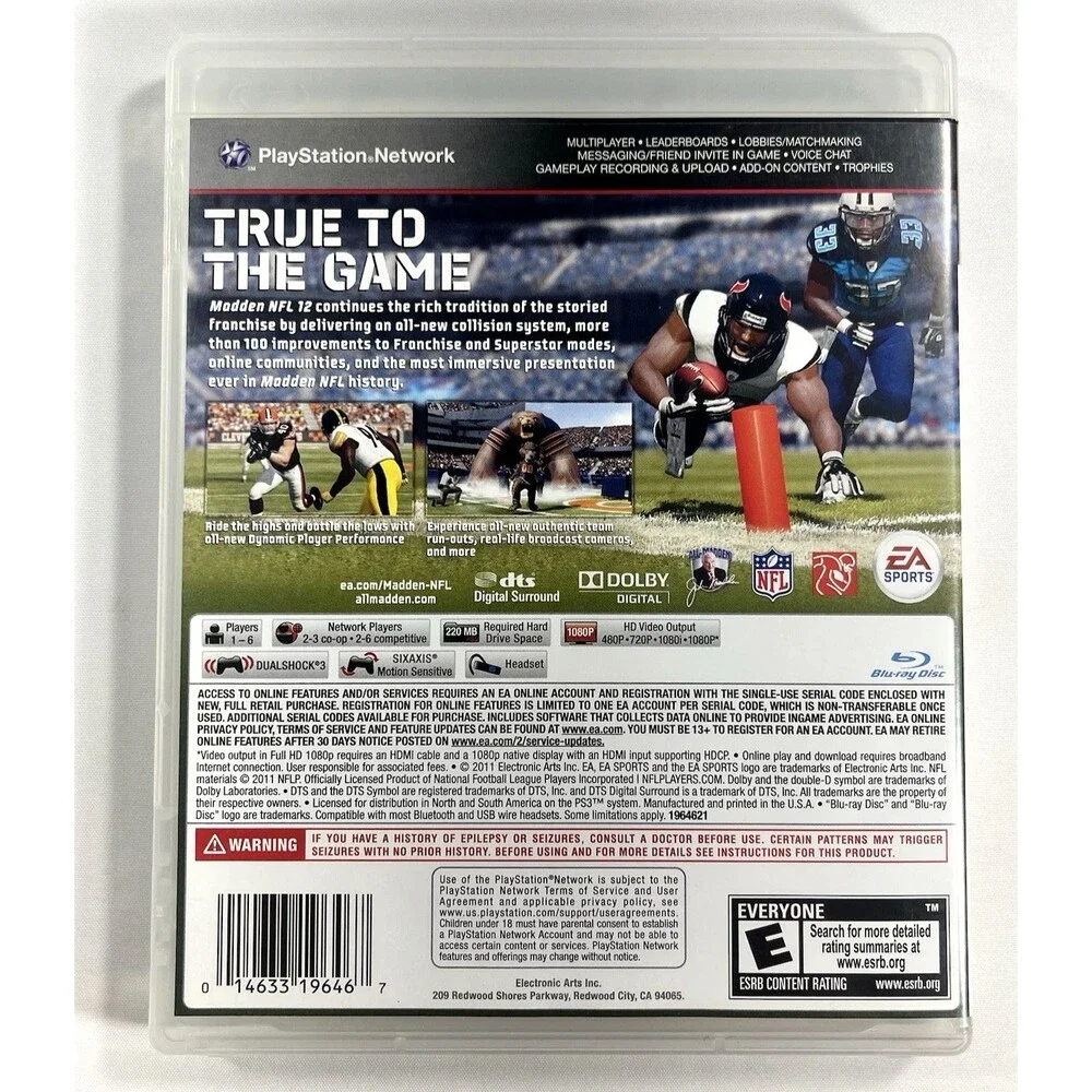 Madden NFL 12 Sony PlayStation 3 Peyton Hillis Complete with Manual Tested